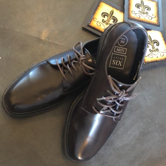 Mens After Six Brown Dress Shoes 👞 - Picture 2 of 8
